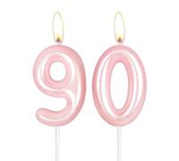Hot Pink Happy 90th Birthday Candle,Pink Number 90 Candle,Birthday Cake Candle Decorations,Cake Candles Cake Toppers for Girls Women,Wedding Anniversary
