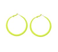 Hot Pink Hoop Earrings for Women Neon Large Statement Hoops Lightweight Big 80s 90s Earrings Glow Party Y2K Jewelry, M, Resin, No Gemstone