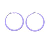 Hot Pink Hoop Earrings for Women Neon Large Statement Hoops Lightweight Big 80s 90s Earrings Glow Party Y2K Jewelry, M, Resin, No Gemstone