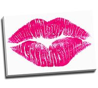 Hot Pink Lips Modern Art Canvas Print Wall Art Picture Canvas Prints Large A1 30 X 20 Inches (76.2Cm X 50.8Cm)