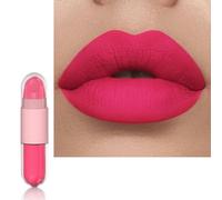Hot Pink Lipstick, Matte Lip Gloss, Double-Ended Bright Red Lip Balm Lip Tinted, Glossy 2 in 1 Liquid Lipstick, Hydrating Lipgloss Makeup, Waterproof Pink Lip Stain, Gift for Women