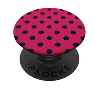 Hot Pink Navy Blue Big Polka Dot Boho Vintage Aesthetic PopSockets Adhesive PopGrip