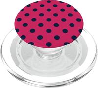 Hot Pink Navy Blue Big Polka Dot Boho Vintage Aesthetic PopSockets PopGrip for MagSafe