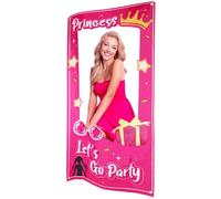 Hot Pink Photo Booth Props Let's Go Party Barbie Box Photo Booth Birthday Decoration for Women Girls Summer Party Decoration Pink Girls Princess Bachelorette Party Photo Booth Props