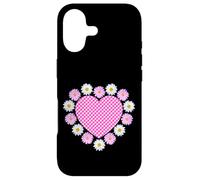 Hot Pink Plaid Tartan Marguerite Daisies Heart Shapes Mania Case for iPhone 17