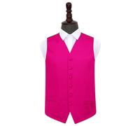 Hot Pink Plain Satin Wedding Waistcoat - 36"