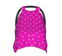 Hot Pink Polka Dot Pattern A Print Baby Car Seat Covers, Breathable Nursing Cover Breastfeeding Cover, Stroller Covers, Multi-use Infant Carseat Canopy, Baby Boys Girls Newborn Essentials