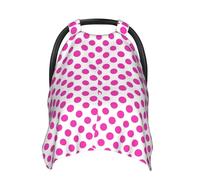Hot Pink Polka Dot Pattern B Print Baby Car Seat Covers, Breathable Nursing Cover Breastfeeding Cover, Stroller Covers, Multi-use Infant Carseat Canopy, Baby Boys Girls Newborn Essentials