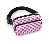 Hot Pink Polka Dot Pattern B Print Fanny Packs Crossbody Bags for Women, Fashion Waist Belt Bag Fanny Pack