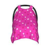 Hot Pink Polka Dot Pattern F Print Baby Car Seat Covers, Breathable Nursing Cover Breastfeeding Cover, Stroller Covers, Multi-use Infant Carseat Canopy, Baby Boys Girls Newborn Essentials