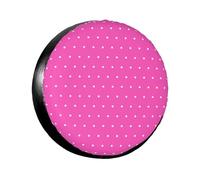 Hot Pink Polka Dot Pattern G Print Spare Tire Cover for Trailer Camper RV Truck SUV, Spare Tire Car Wheel Cover 16 inch for Diameter 29.92 - 31.10