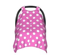 Hot Pink Polka Dot Pattern Q Print Baby Car Seat Covers, Breathable Nursing Cover Breastfeeding Cover, Stroller Covers, Multi-use Infant Carseat Canopy, Baby Boys Girls Newborn Essentials