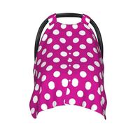 Hot Pink Polka Dot Print B Baby Car Seat Covers, Breathable Nursing Cover Breastfeeding Cover, Stroller Covers, Multi-use Infant Carseat Canopy, Baby Boys Girls Newborn Essentials
