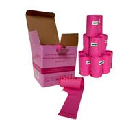 Hot.Pink.Poo - Animal & nappy waste poo bags.100% Compostable ZERO PLASTICS. Easy-Tie Handles. Leak Proof, XL Thick & Durable. Bubblegum scented. 18 rolls of 15. 270 Count. No Nasties.
