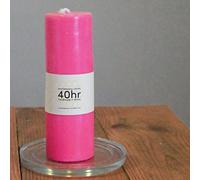 Hot Pink Pure Beeswax Pillar Candle - 40hr Burning time - Handmade in Wales