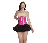 Hot Pink PVC Leather Goth Burlesque Waist Training Bustier Underbust Corset Top