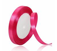Hot Pink Ribbon 10mm, 23 Meters Satin Fabric Present Ribbon for Crafting, Gift Wrapping, Balloons, Floral Bouquet, Cake Decoration, Hair Bows, Sewing, Baby Shower and Wedding Party