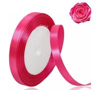 Hot Pink Ribbon 10mm for Christmas Party Decorations，23 Meters Rose Red Satin Ribbon for Gift Wrapping, Crafting, Wedding Party, Christmas, Hair Bows, Floral Bouquets, Anniversaries，Baby Showers