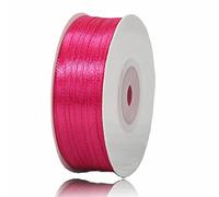 Hot Pink Ribbon 3mm, 91M Double Faced Satin Ribbons for Gift Wrapping, Gift Ribbon for Crafting, DIY Sewing Projects, Floral Bouquet, Hair Bows, Birthday, Baby Shower and Wedding Cake Decoration