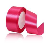 Hot Pink Ribbon 40mm, 23 Meters Rose Red Satin Fabric Present Ribbon for Crafting, Gift Wrapping, Balloons, Floral Bouquet, Cake Decoration, Hair Bows, Sewing, Baby Shower and Wedding Party