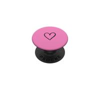 Hot Pink - Simple Hand Drawn Heart Outline Aesthetic PopSockets Adhesive PopGrip