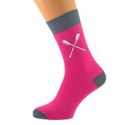Hot Pink & Slate Grey Unisex Socks with Rowing Oars Design UK Size 5-12 - X6TC005-050