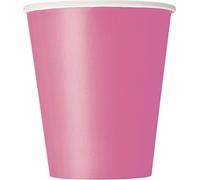 Hot Pink Solid Paper Cups (9oz) 14 Count - Vibrant, Eco-Friendly Disposable Drinkware for Parties and Events