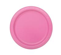 Hot Pink Solid Round Paper Dessert Plates (17cm) 8 Count - Vibrant Paper Plates for Parties and Events, Perfect for Appetizers, Snacks, and Desserts