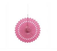 Hot Pink Solid Tissue Paper Fan (40cm) 1 Piece - Hanging Decoration for Party & Event Decor