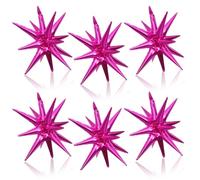 Hot Pink Star Foil Balloons, 22 Inch Rose Pink Explosion Star Cone Spike Balloons, for Girls Birthday Baby Shower Wedding Princess Theme Party Decorations