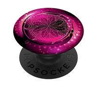 Hot Pink Star Mandala Nebula Flower Galaxy Black Tidepool PopSockets Swappable PopGrip