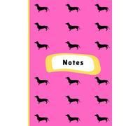 HOT PINK SUMMER Dachshund Print Notebook, Cut Doxie Lover Gift. Doxie aesthetic stationery: Lined Notebook
