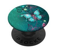 Hot Pink Teal Butterfly Cute Blue Butterflies Dark Turquoise PopSockets Adhesive PopGrip