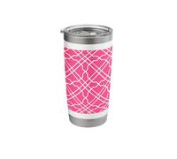 Hot Pink Trellis Preppy Chinoiserie Trellis Pattern Stainless Steel Insulated Tumbler