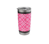 Hot Pink Trellis Preppy Chinoiserie Trellis Pattern Stainless Steel Insulated Tumbler