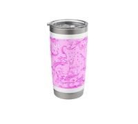 Hot Pink Woodland Creatures Toile Bear Rabbit Deer Fox Stainless Steel Insulated Tumbler