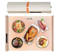 Hot Plate 40-100℃, Electric Food Warmer 300W, Roll Up Heating Tray with 4h Timer, Waterproof Silicone Material, Easy Clean & Store, Warmer Mat Fast Heating for Home Buffets Restaurants House Parties