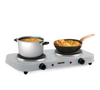 Hot Plate Electric Cooker Double Portable Table Top Kitchen Hob Stove 2000W Geepas White One Size