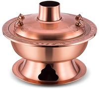 Hot Pot Cooker for Shabu Shabu and Stew, Vintage Copper Design with Charcoal Heating for Authentic Chinese Cuisine