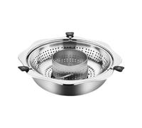 Hot Pot Cooker Lifting Chafing Dish Basin for Party Kitchen Family Gathering 30cm with Punching