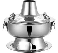Hot Pot Cookware, Charcoal Stainless Steel Design, Easy to Clean, Thickened Imitation Copper, Multi-Person Split Design, 13.4 Inch for Family Meals