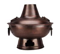 Hot Pot Pure Copper Hot Pot Handmade Charcoal Mandarin Duck Pot Household Pure Copper Carbon Hot Pot Commercial Chafing Dish (Color : D, Size : 30cm)