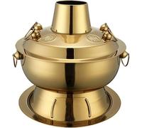 Hot Pot Soup Pot Hot Pot for Cooking Traditional Chinese Cooking Pot Vintage Copper Hot Pot Pan,Food Grade Stainless Steel Charcoal Shabu Hotpot Cooker Chinese Traditional Stew Pot Soup Pot