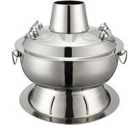 Hot Pot Soup Pot Hot Pot for Cooking Traditional Chinese Cooking Pot Vintage Copper Hot Pot Pan,Food Grade Stainless Steel Charcoal Shabu Hotpot Cooker Chinese Traditional Stew Pot Soup Pot
