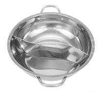 Hot Pot Twin Divided Cookware, Stainless Steel Dual Sided Hot Pot Two-Flavor Soup Pot, Induction Cooker Gas Stove Shabu Shabu Pot for Family Dinner Party(30cm)