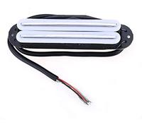 Hot Rails Humbucker Strat Pickup Single Coil Size for Fender ST Stratocaster Squier Electric Guitar,White Body with Chrome Rails
