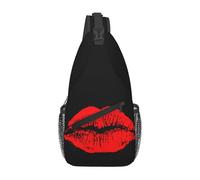 Hot Red Nice Lips Kissing Sling Bag Breathable Cross Body Bag Adjustable Chest Backpack For Workout Sports Men