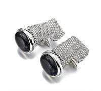 Hot Red Onyx for Mens Brand Men Shirt Cuffs Cufflink Ellipse Stone Cuff Links