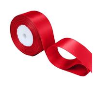 Hot Red Satin Ribbon, Double Sided Polyester Ribbon 15mm x 100 Yards - Fabric Thick Ribbon for Gift Wrapping, Valentine Bouquets, DIY Sewing Project, Party Balloon, Hair Bows Cake Decoration