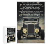 Hot Rod While On This Ride Called Life Vertical Poster Art Decorations Puzzle 1000 Pieces Jigsaw Puzzle - Funny Challenging Puzzle Perfect for Game Nights